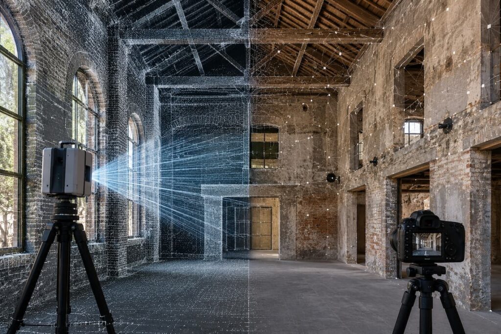 Diferencias entre LiDAR y fotogrametría para interiores