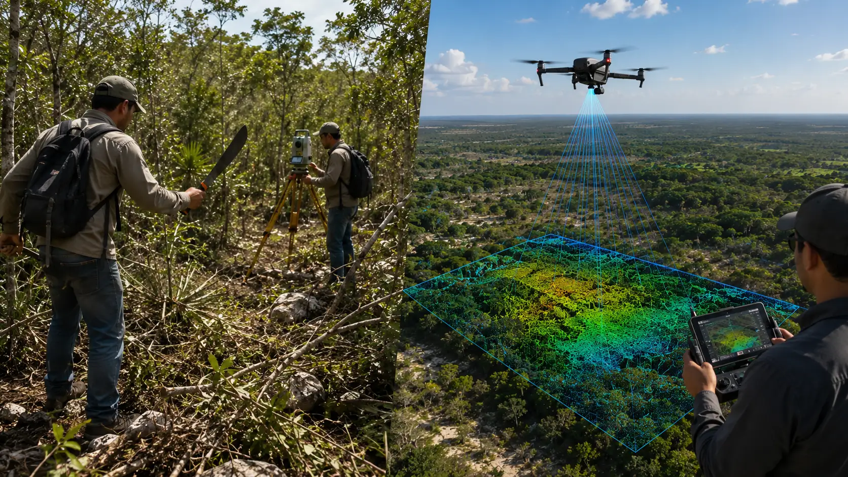 Método a Machete vs. Levantamiento Aerotransportado
