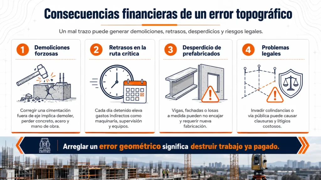 Consecuencias financieras de un error topográfico