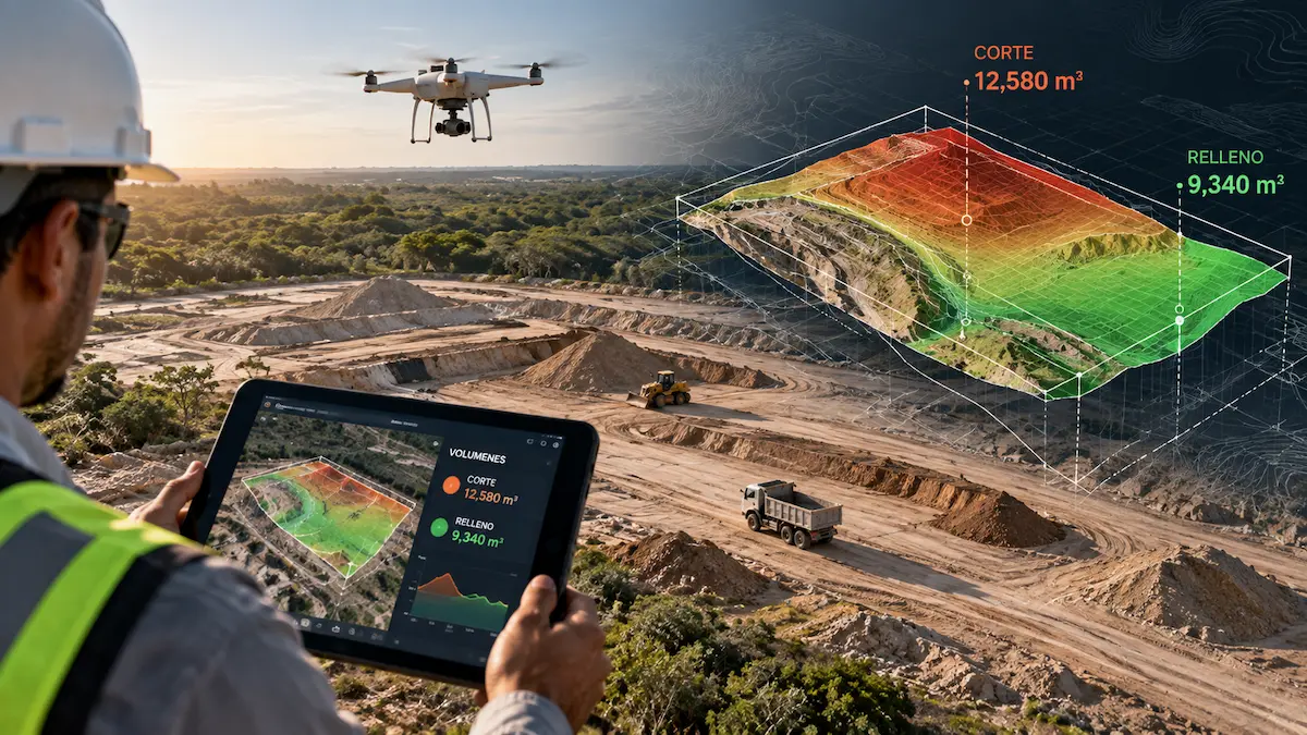 Cubicación de Terracerías con Dron Control de Volúmenes de Corte y Relleno para Obra Civil