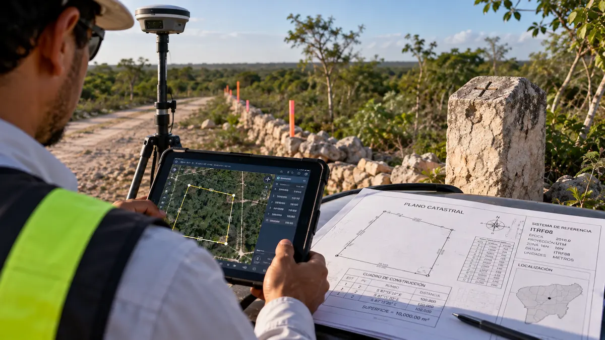 Rectificación Catastral en Yucatán Medidas, Colindancias e ITRF08